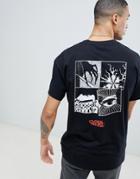 Globe Cartoon Print T-shirt In Black - Black