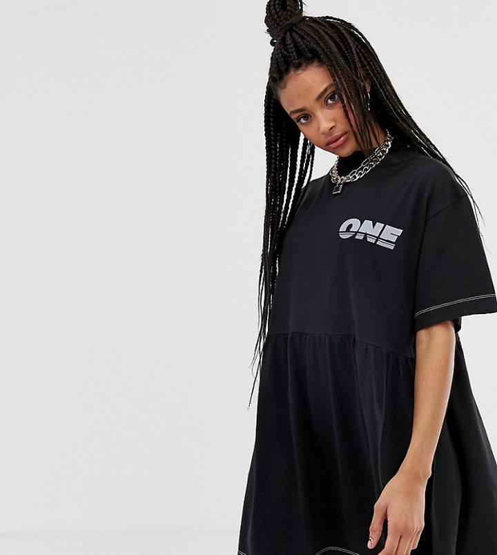 Collusion Printed Jersey Smock Dress - Multi