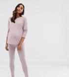 Asos Design Maternity Mix & Match Marl Pyjama Jersey Legging - Pink