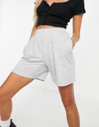 Only Longline Jersey Short Set In Gray-grey