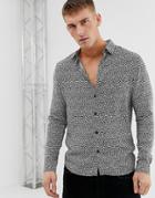Burton Menswear Shirt With Oval Print In Black - Black