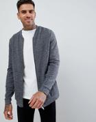 Asos Design Bomber Jacket In Charcoal Interest Fabric - Gray