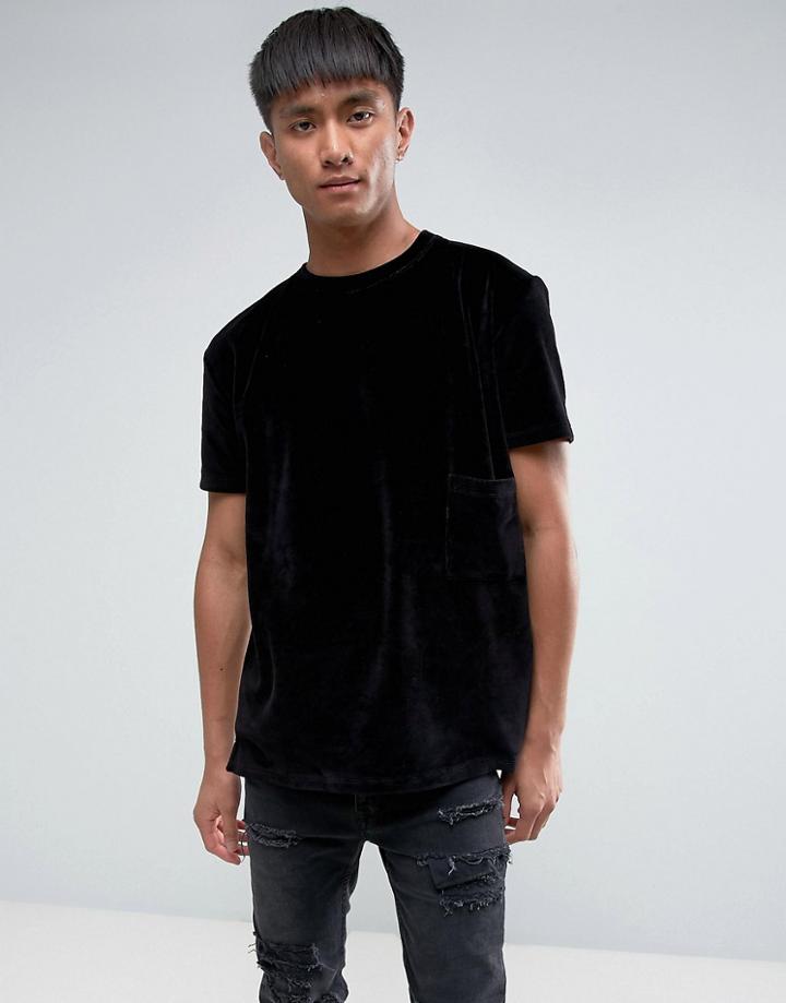Antioch Oversized Velour T-shirt - Black