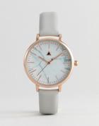 Asos Premium Marble Leather Watch - Brown