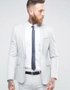 Asos Super Skinny Suit Jacket In Light Gray - Gray