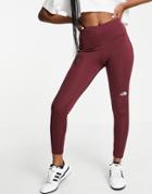 The North Face Flex High Rise 7/8 Leggings In Burgundy-red