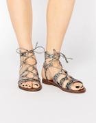 New Look Lace Up Sandal - Black