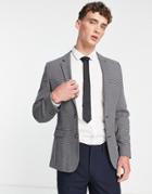 Asos Design Wedding Super Skinny Suit Jacket In Birdseye Texture In Gray-brown