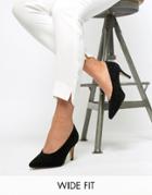 Dune Amorell Wide Fit Suede Pointed Heels - Black