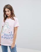 Prettylittlething My Little Pony Slogan T-shirt - Pink
