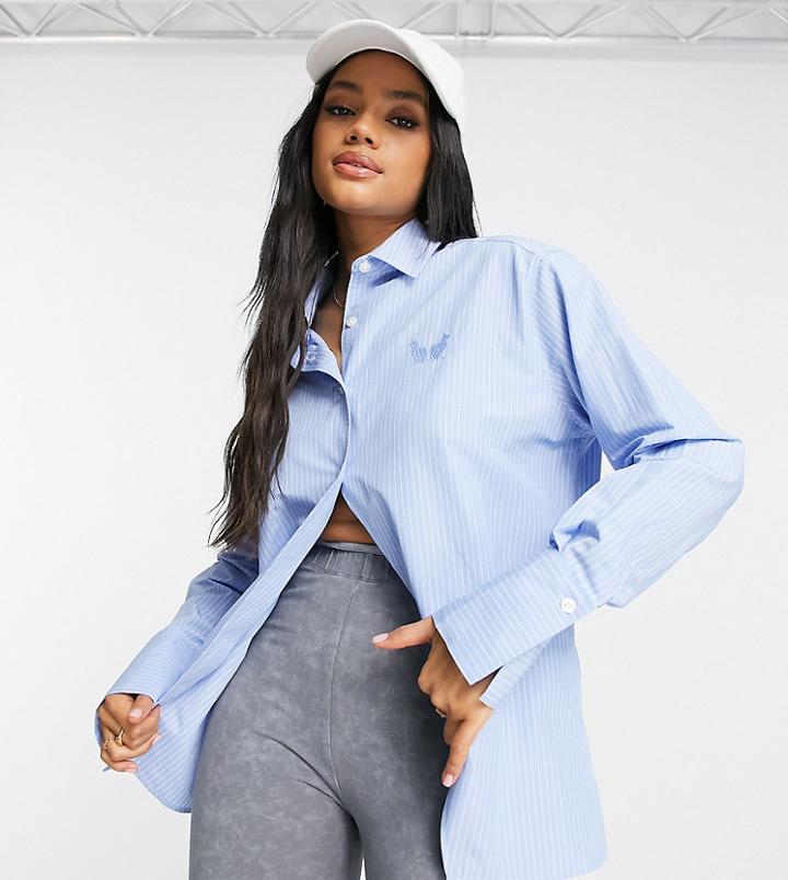Asyou Oversized Cutaway Shirt In Stripe-multi