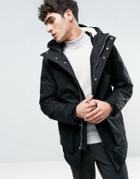 Bellfield Fleece Lined Parka With Fish Tail - Black