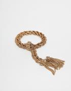 Asos Design Bracelet With Rope Chain And Toggle Design In Gold - Gold