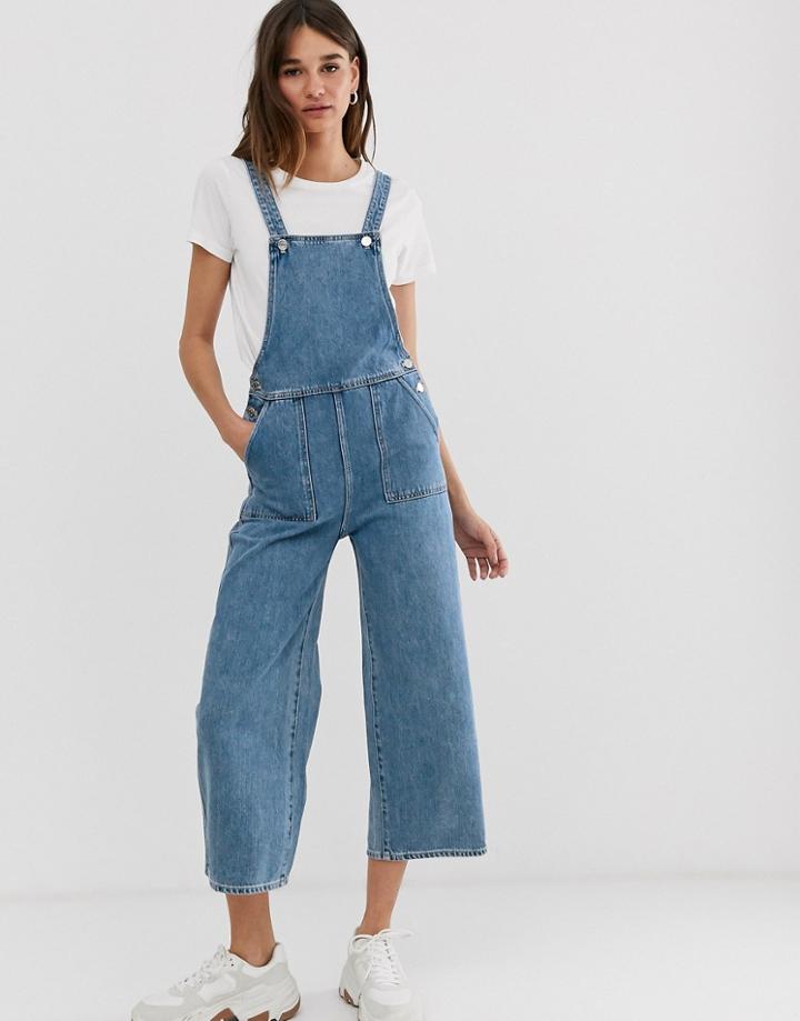 Monki Denim Overall In Blue - Blue