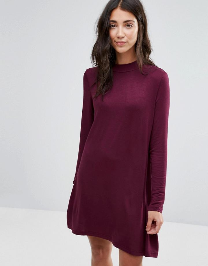 Brave Soul High Neck Dress - Red