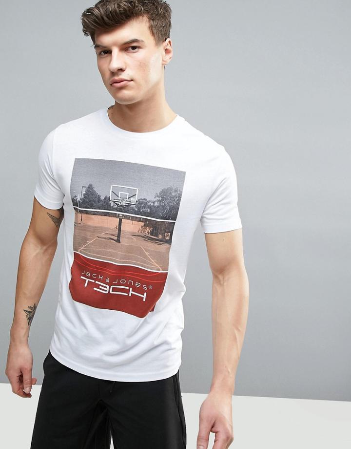 Jack & Jones Tech T-shirt With Graphic Print - Gray