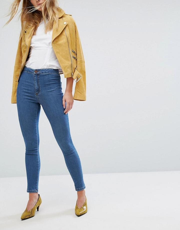 Miss Selfridge Mid Wash Skinny Jeans - Black