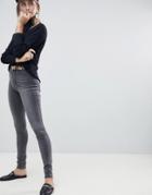 Only High Waisted Skinny Jean In Gray