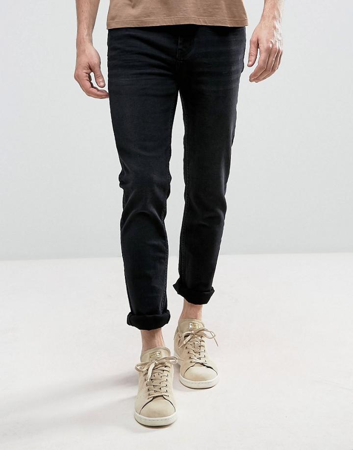 Loyalty And Faith Pillar Slim Stretch Jeans In Washed Black - Black