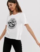 Monki T-shirt With Monochrome Design In White - White