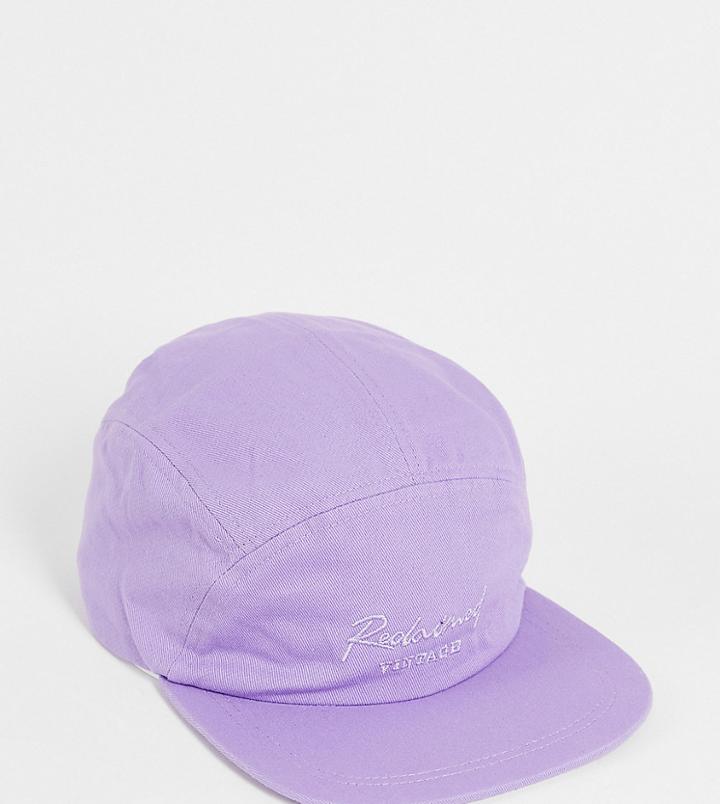 Reclaimed Vintage Inspired Cotton Twill 5 Panel Cap In Washed Lilac-purple