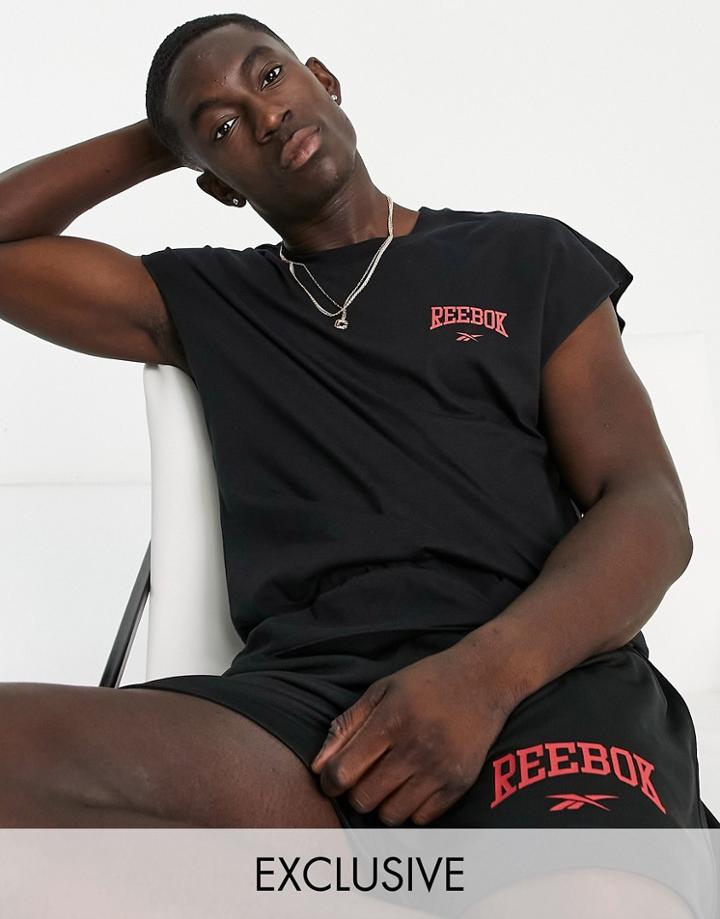 Reebok Drop Sleeve Tank In Black - Exclusive To Asos