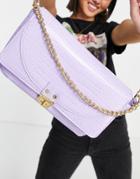 Skinnydip Tiffany Shouder Bag In Lilac Croc-purple