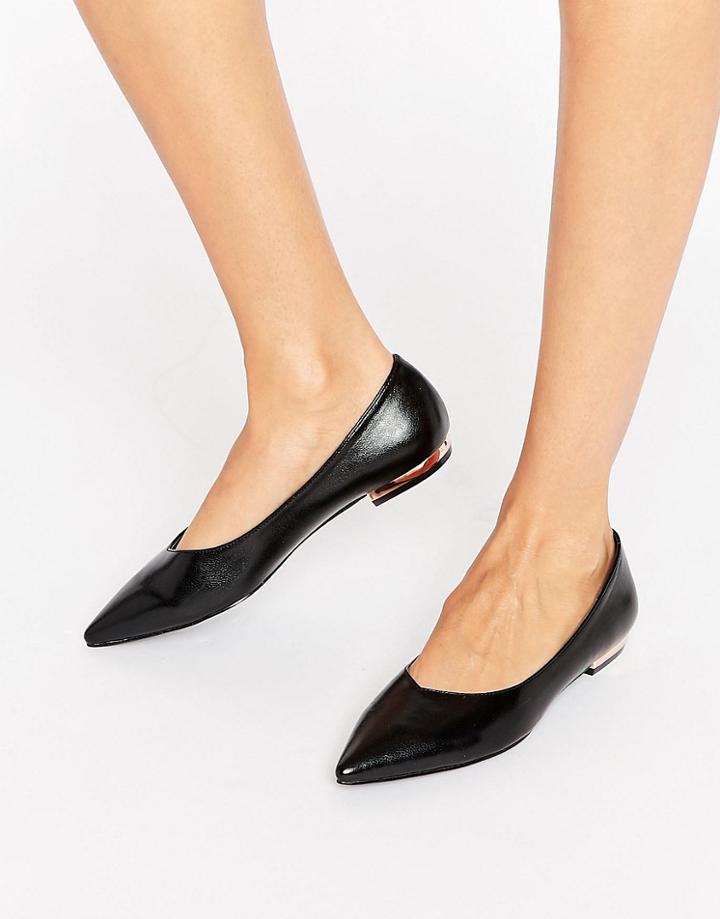 Raid Agatha Black Point Flat Shoes - Black