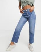 Only Megan Wide Straight Leg Jeans In Light Blue-blues