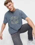 New Look Oversized Hollywood Print T-shirt In Blue-blues