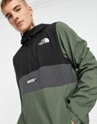 The North Face Mountain Athletic Wind Jacket In Khaki-green