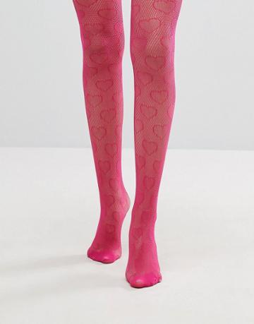 Gipsy Heart Net Tights - Pink