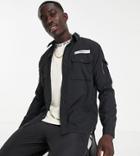 Polo Ralph Lauren X Asos Exclusive Collab Ripstop Overshirt In Black With Back Print Pony Logo