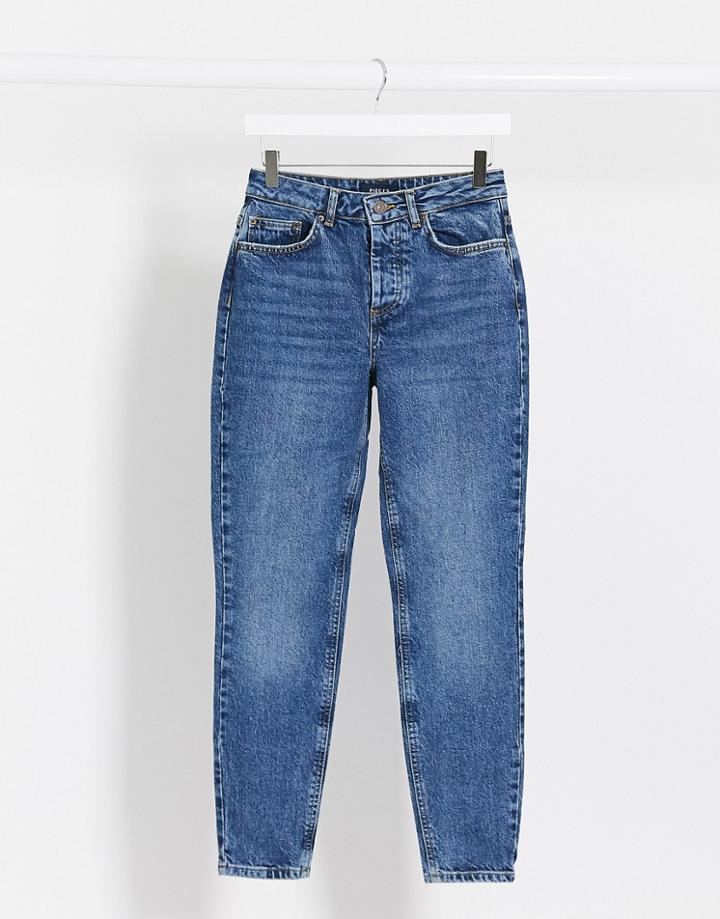 Pieces Cara High Waisted Skinny Jeans In Blue-blues