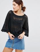 Uncivilised Garcia Crochet Cape - Black