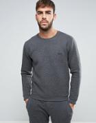 Boss By Hugo Boss Quilted Crew Sweat In Regular Fit - Gray