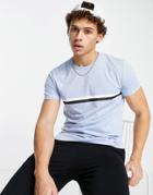 French Connection Two Stripe T-shirt In Sky Blue