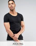 Asos Tall Muscle T-shirt With Scoop Neck In Black - Black