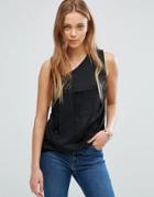 Vero Moda Asymmetric Neck Top - Black