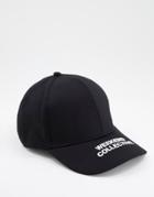 Asos Weekend Collective Baseball Cap With Embroidered Motif In Black