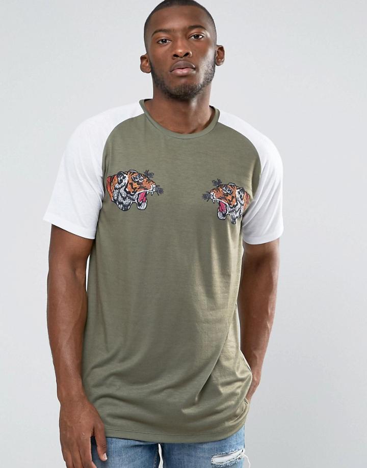 Jaded London Raglan T-shirt - Green