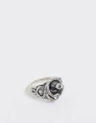 Asos Design Snake Ring With Semi Precious Stone-silver