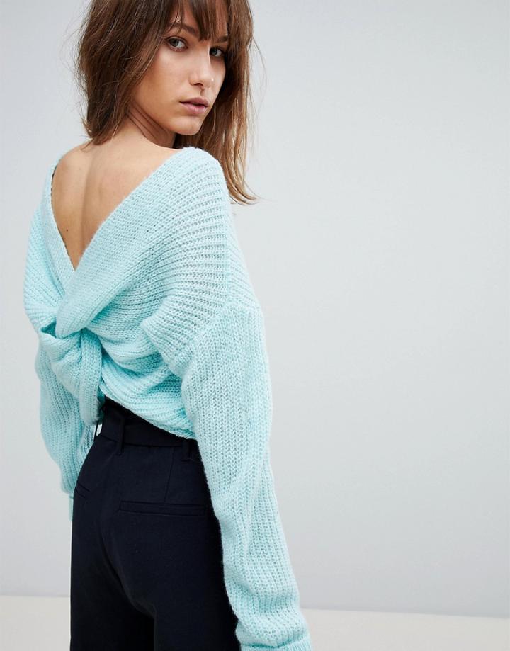 Asos Sweater With Twist Back - Blue