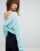 Asos Sweater With Twist Back - Blue