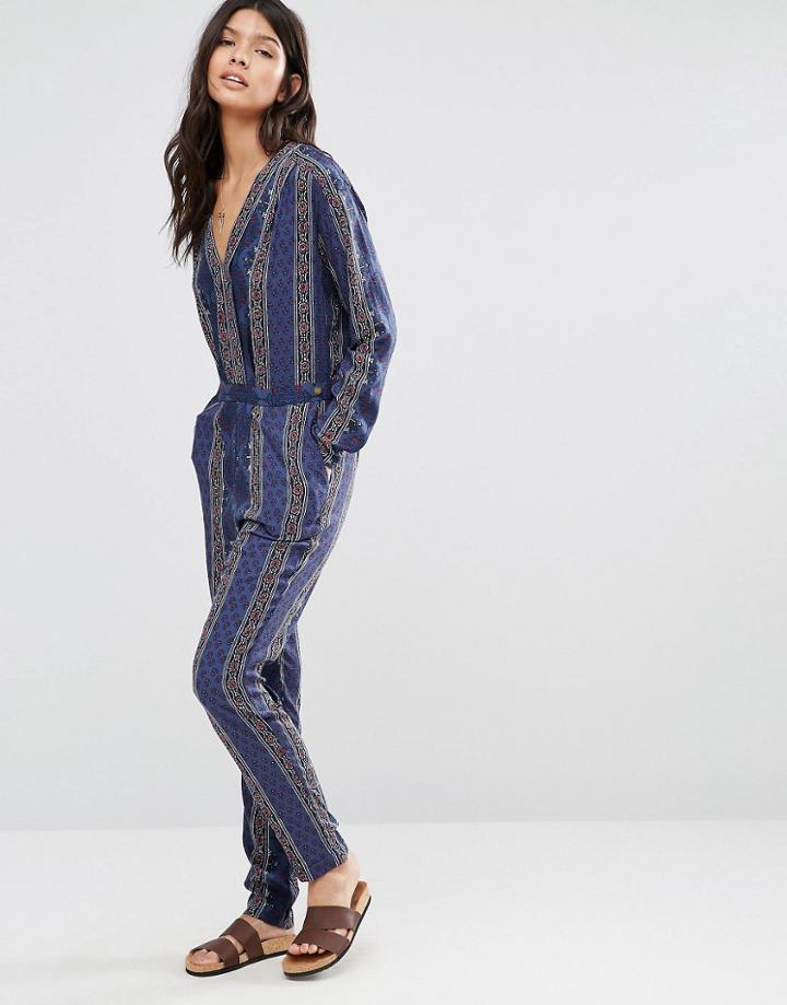 Pepe Jeans Juliene Print Jumpsuit - Blue