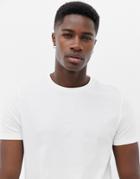 Asos Design Organic T-shirt With Crew Neck In White - White