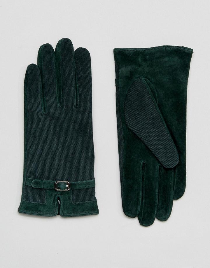 Barneys Real Leather Gloves - Green
