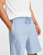 Asos Design Relaxed Lounge Shorts In Washed Blue-blues