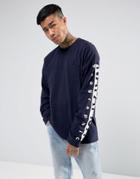 Napapijri Tier 1 Sabah Long Sleeve T-shirt In Navy With Logo Arm - Navy