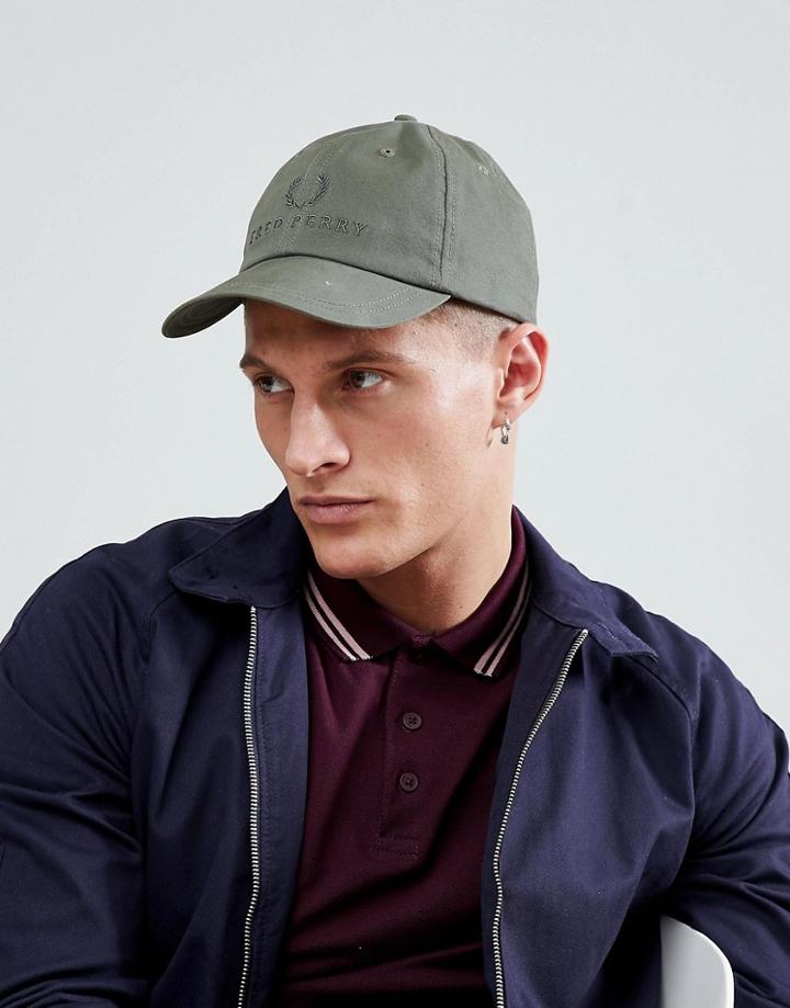 Fred Perry Tonal Tennis Cap In Green - Green